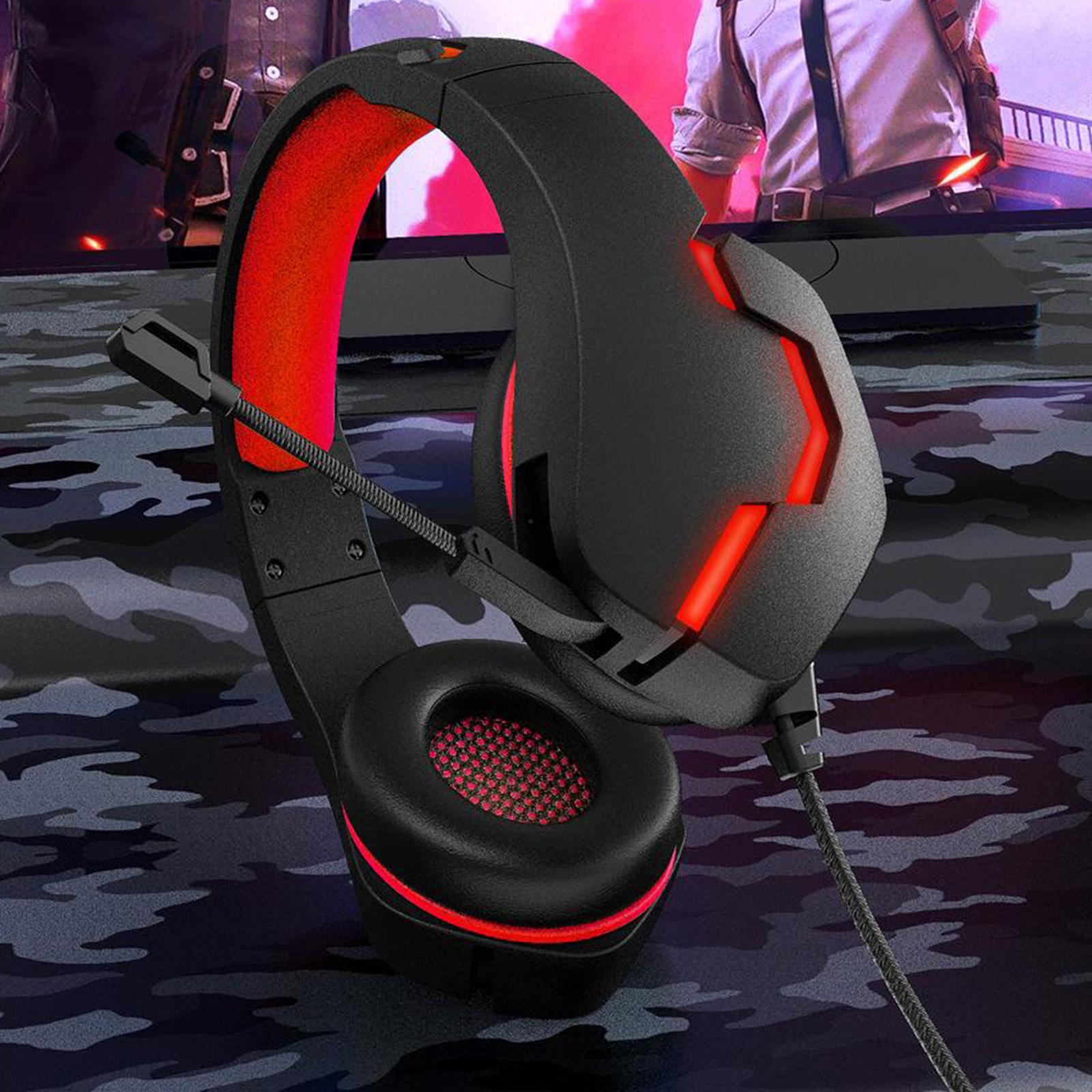 J10 3.5mm Gaming Headset Deep bass Stereo Gaming Headphones Black Red