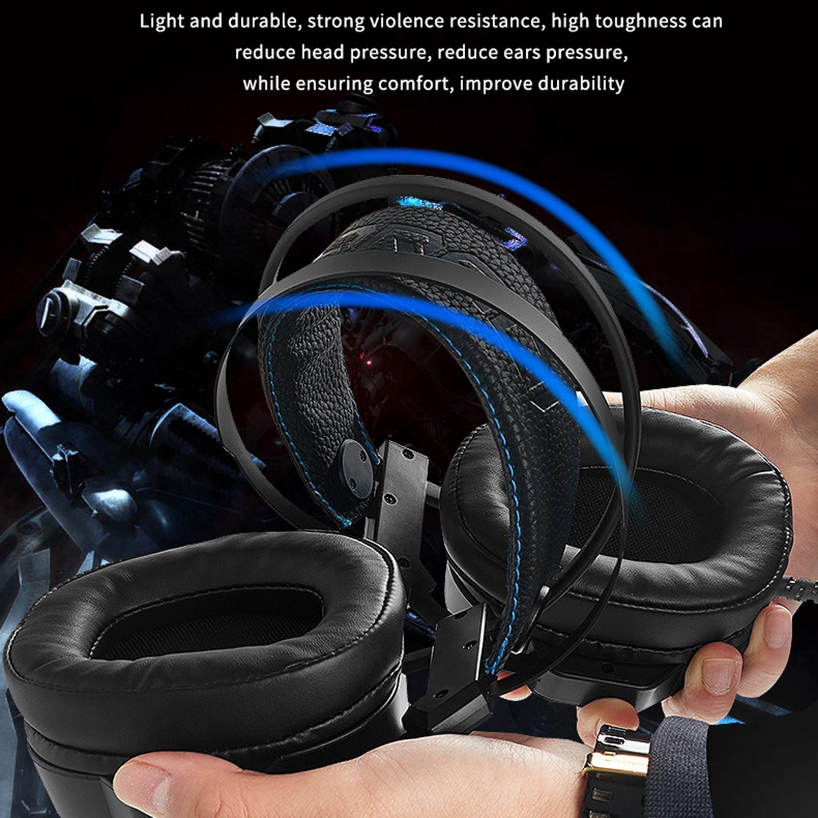 Bass Surround Over Ear Gaming Headset Earpiece for Gamer Black