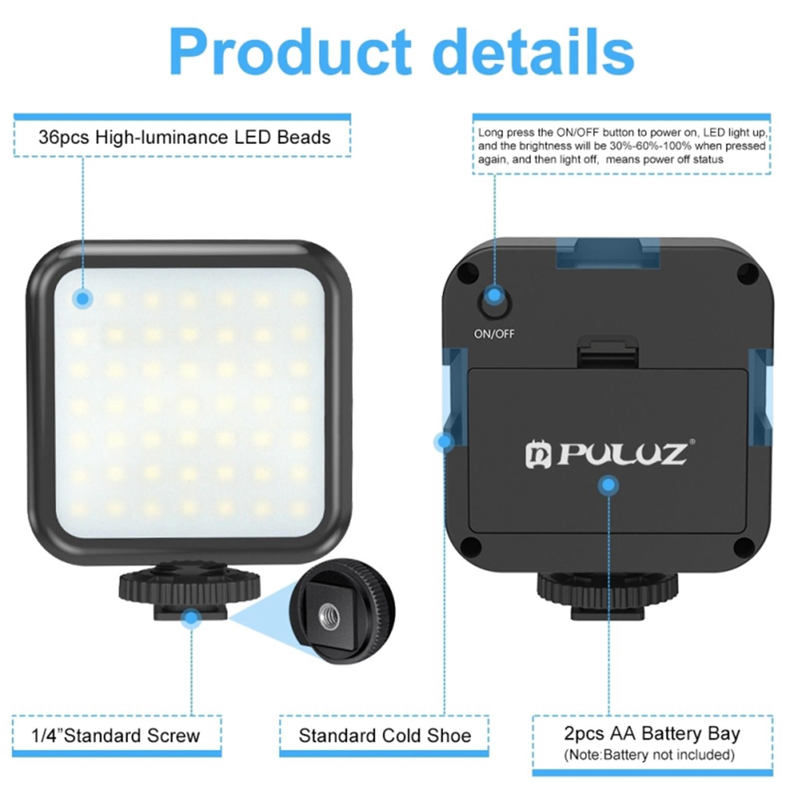 Portable Camera LED Video Light Wide Compatibility Photography Lighting