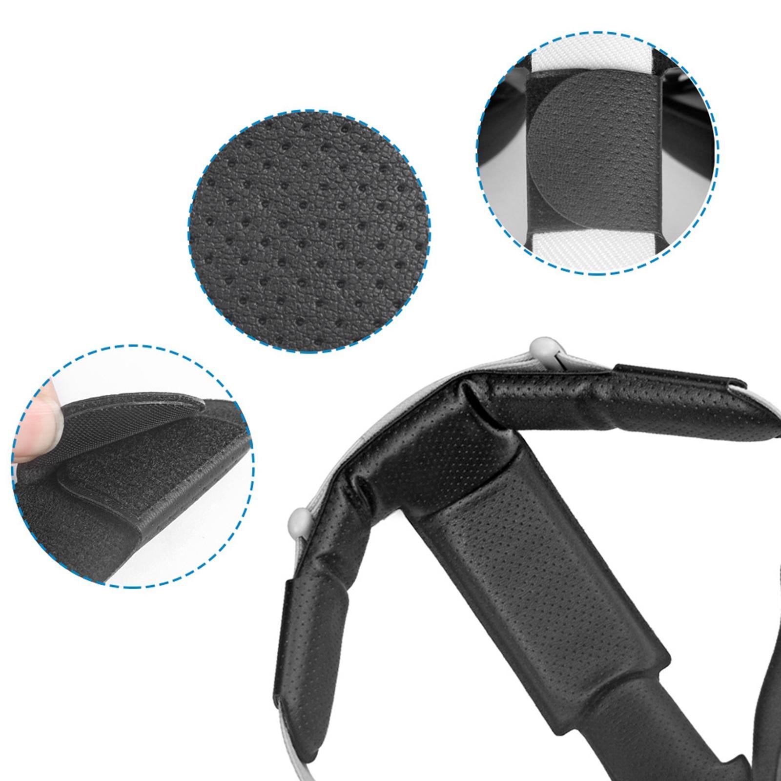 PU Leather Head Strap Pad Adjustable for Oculus Quest 2 Quick Cleaning Black