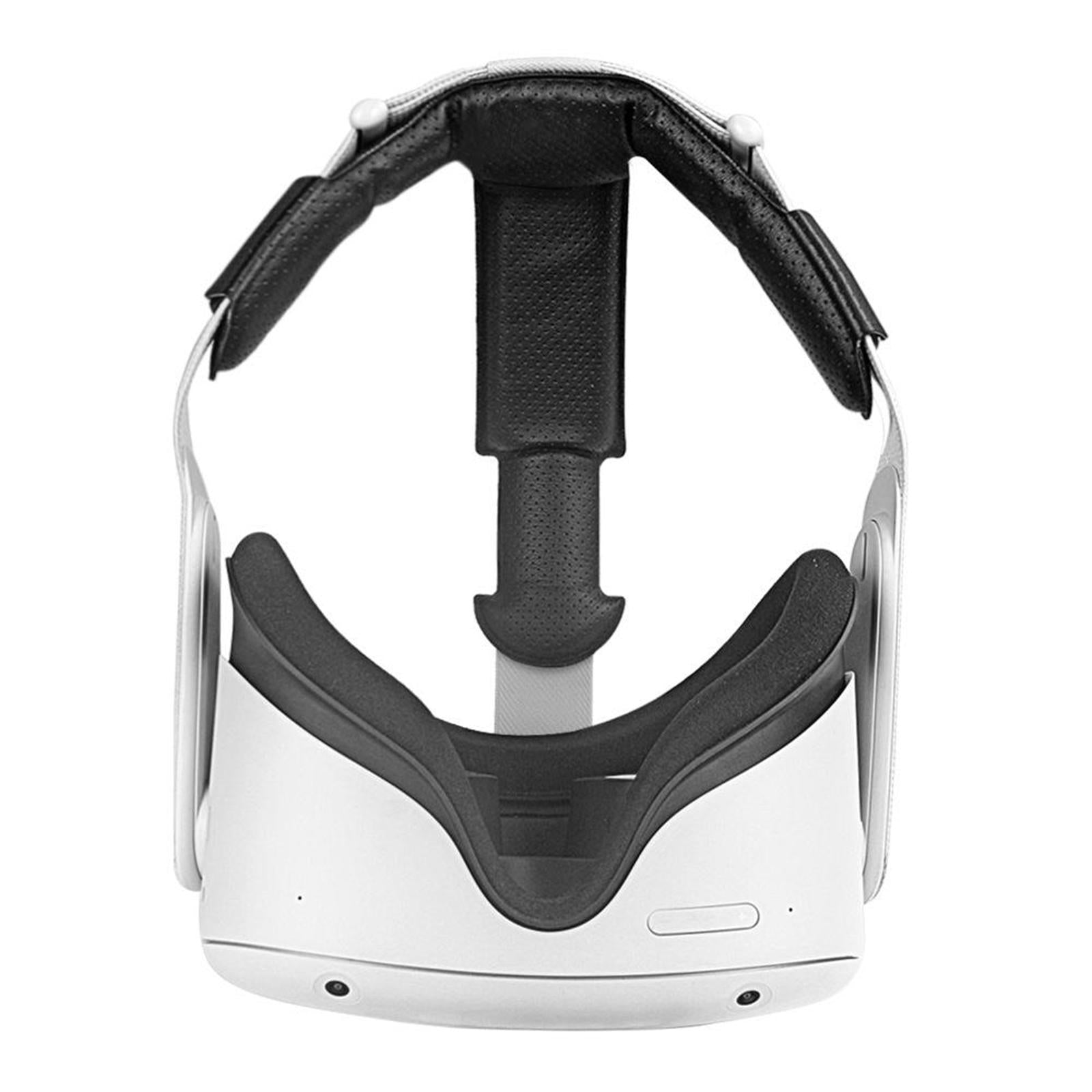 PU Leather Head Strap Pad Adjustable for Oculus Quest 2 Quick Cleaning Beige