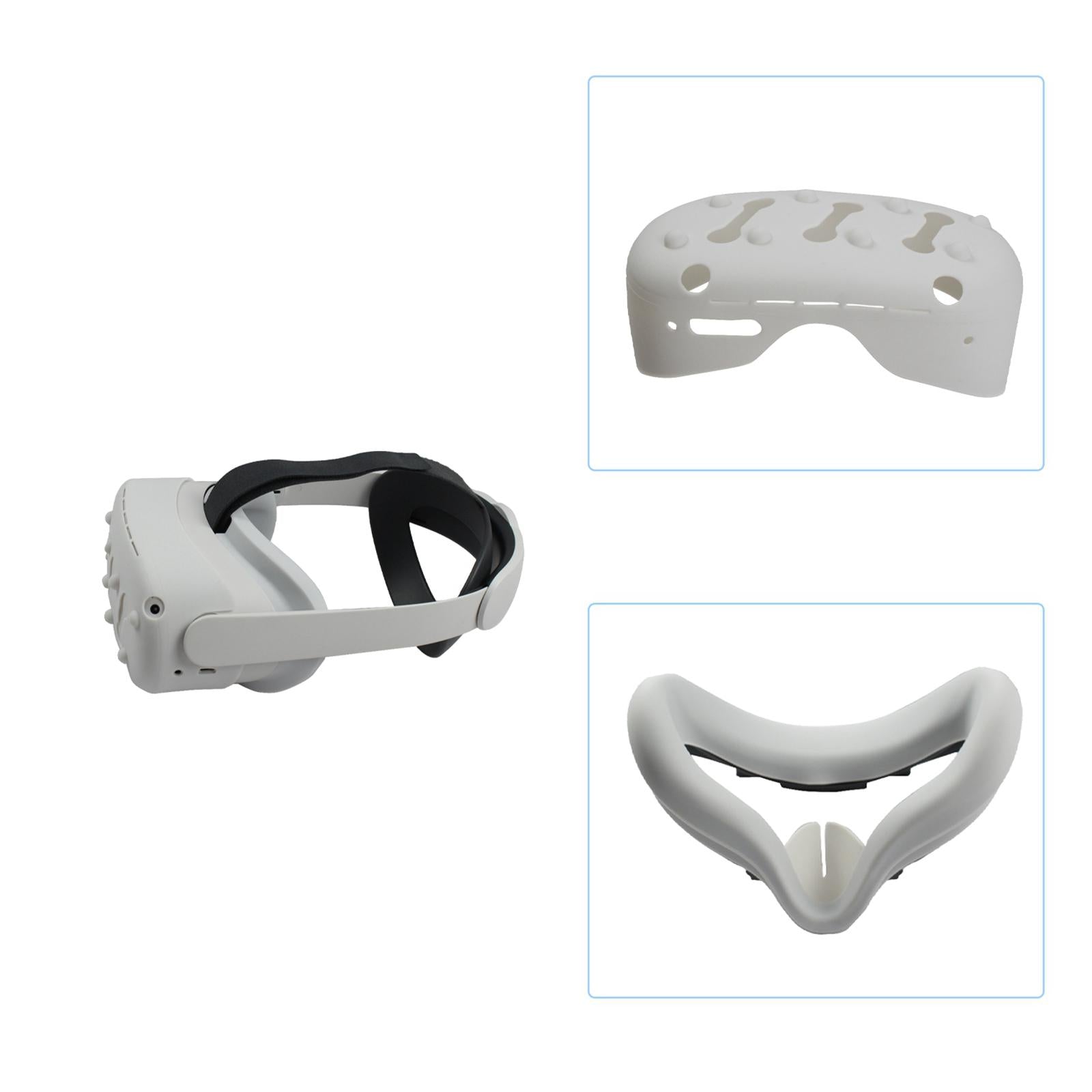 VR Face Cover Skin Set Bundle for Oculus Quest 2 Face Protect  white