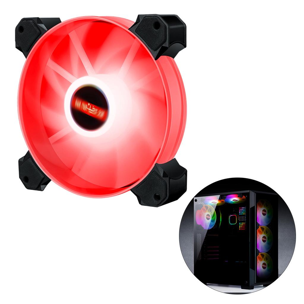 12cm LED RGB PC Case Cooling Fan Easy to Install High-speed Red Light