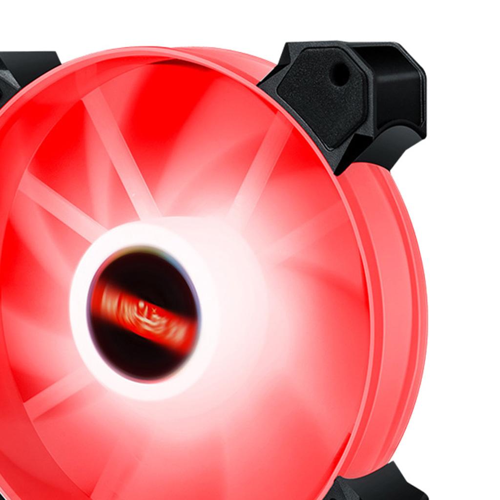 12cm LED RGB PC Case Cooling Fan Easy to Install High-speed Red Light