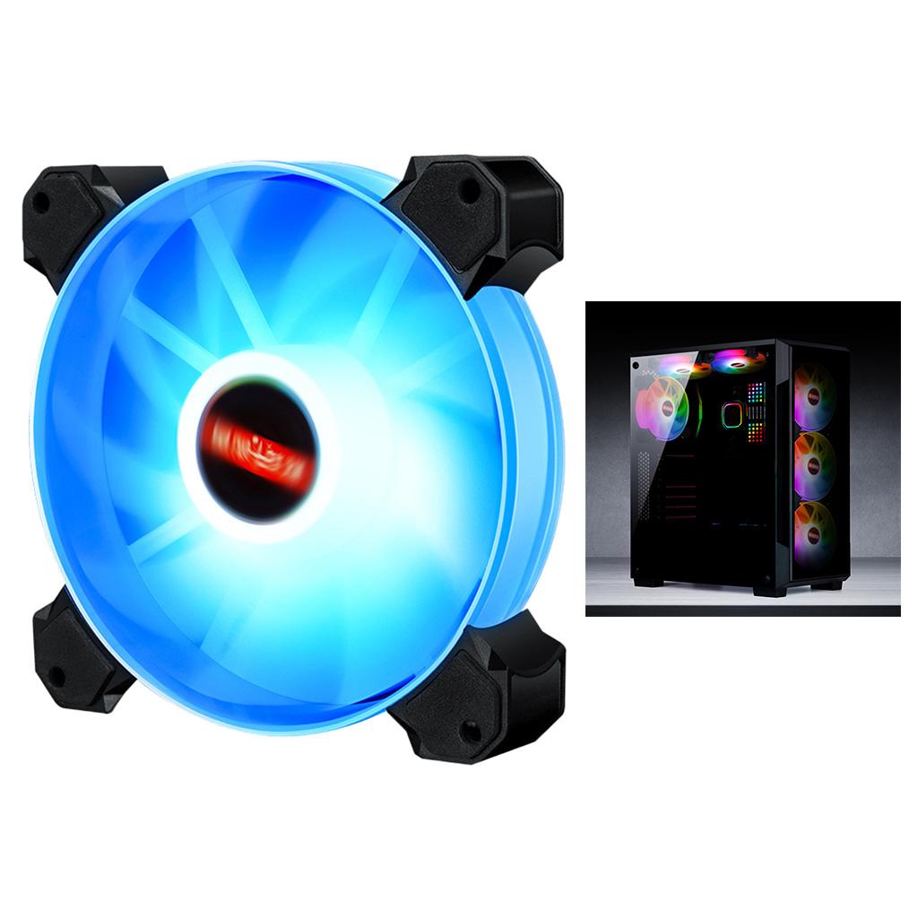 12cm LED RGB PC Case Cooling Fan Easy to Install High-speed Blue Light 01