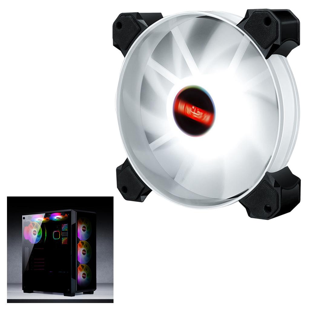 12cm LED RGB PC Case Cooling Fan Easy to Install High-speed White Light