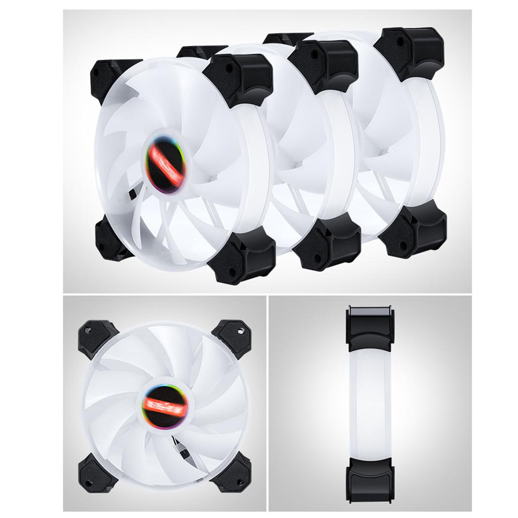 12cm LED RGB PC Case Cooling Fan Easy to Install High-speed White Light