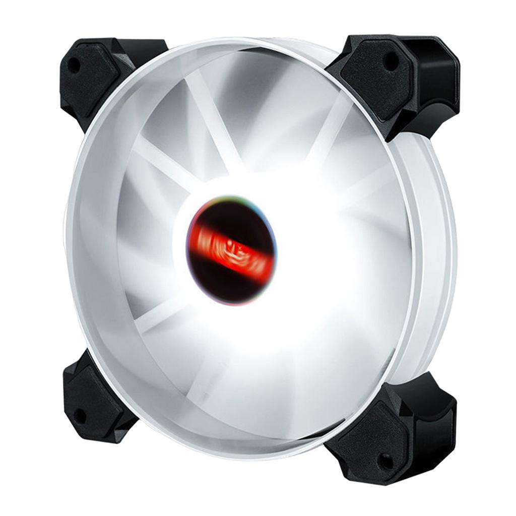 12cm LED RGB PC Case Cooling Fan Easy to Install High-speed White Light