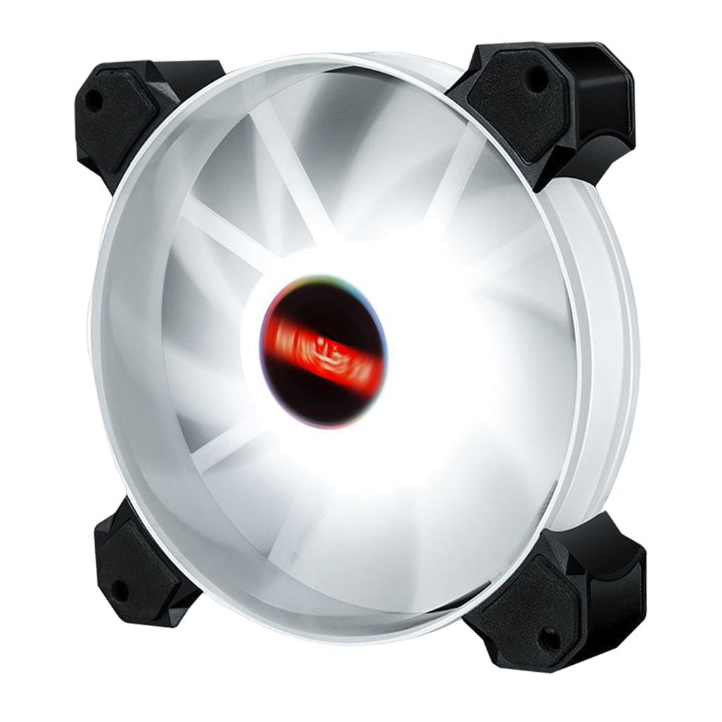 12cm LED RGB PC Case Cooling Fan Easy to Install High-speed White Light