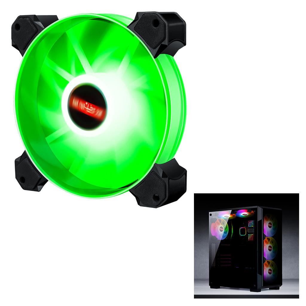 12cm LED RGB PC Case Cooling Fan Easy to Install High-speed Green Light