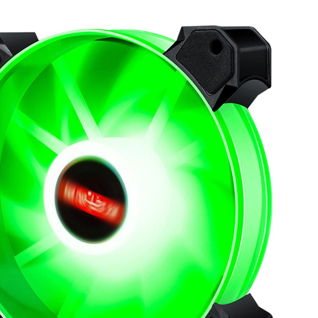 12cm LED RGB PC Case Cooling Fan Easy to Install High-speed Green Light