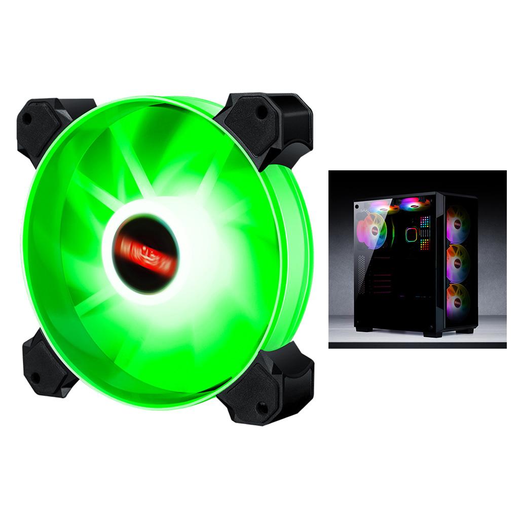 12cm LED RGB PC Case Cooling Fan Easy to Install High-speed Green Light