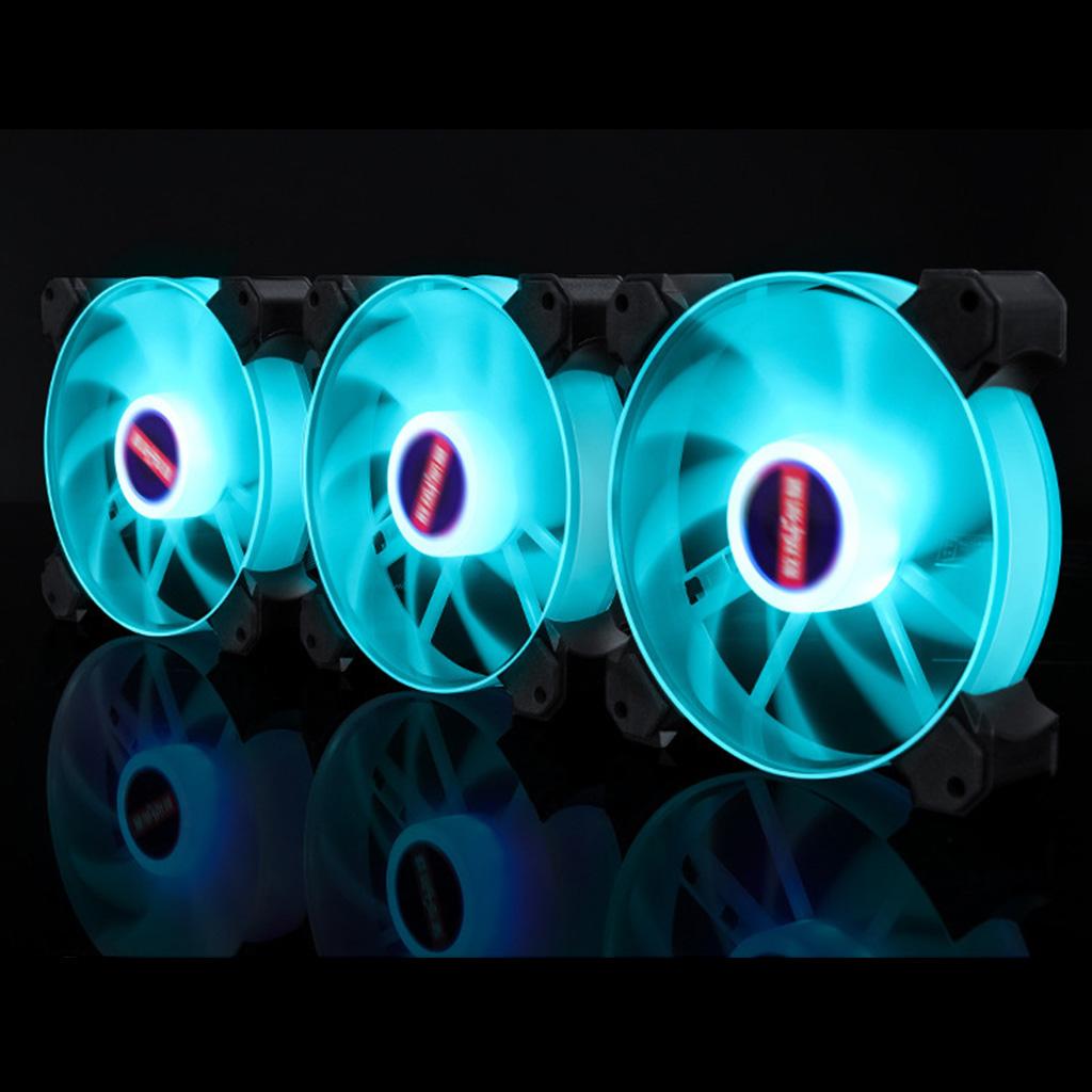 12cm LED RGB PC Case Cooling Fan Easy to Install High-speed Blue Light 02