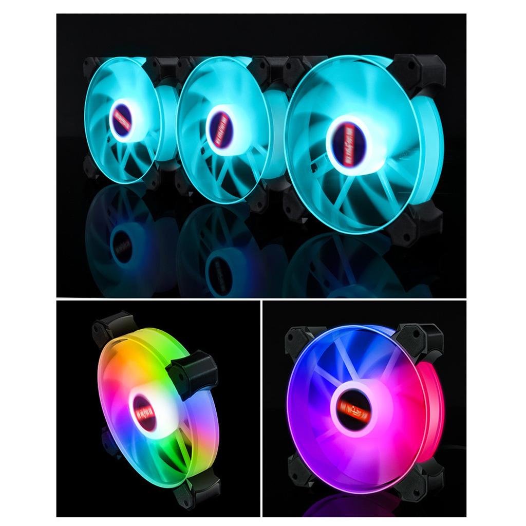 12cm LED RGB PC Case Cooling Fan Easy to Install High-speed Blue Light 02