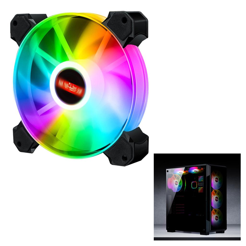 12cm LED RGB PC Case Cooling Fan Easy to Install High-speed Rainbow 01