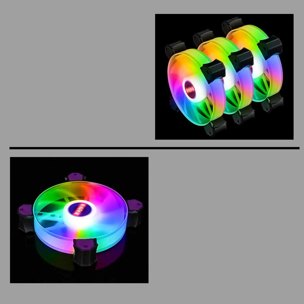 12cm LED RGB PC Case Cooling Fan Easy to Install High-speed Rainbow 01