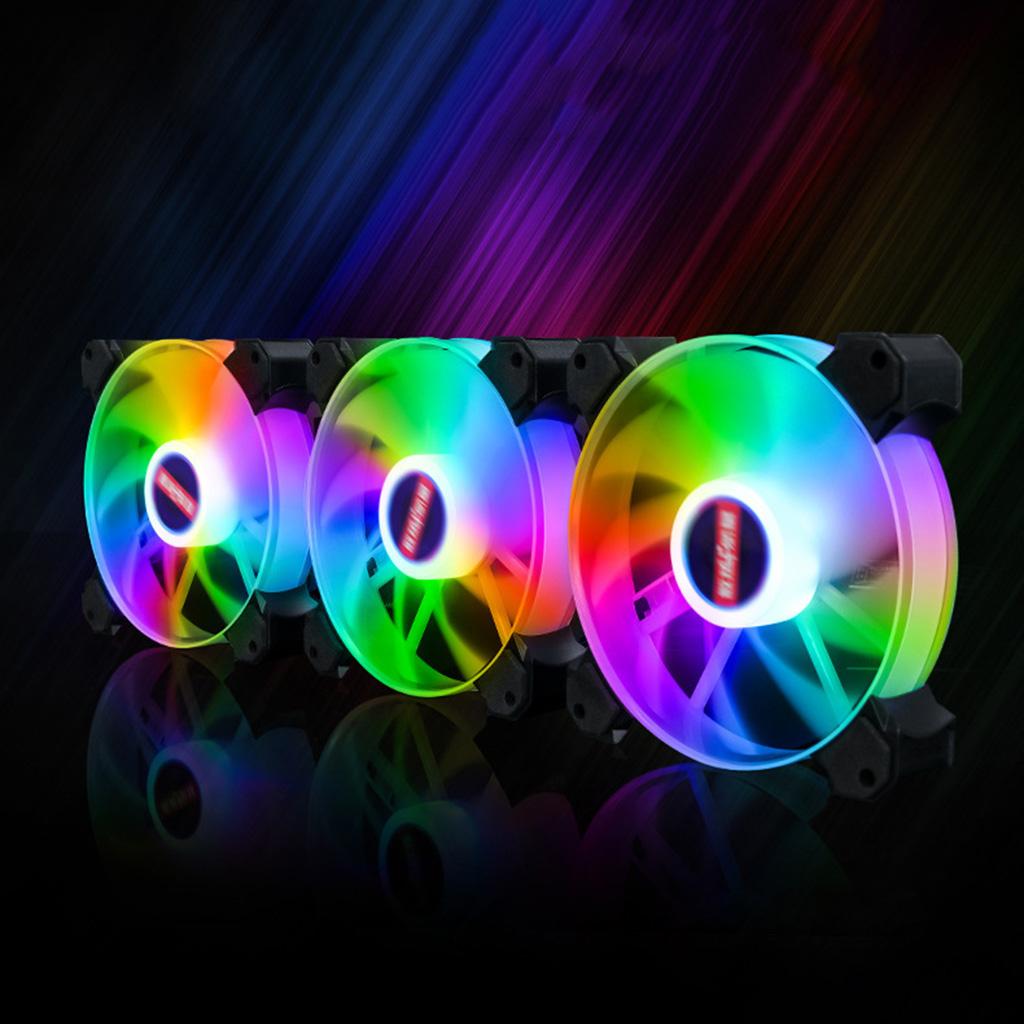 12cm LED RGB PC Case Cooling Fan Easy to Install High-speed Rainbow 01