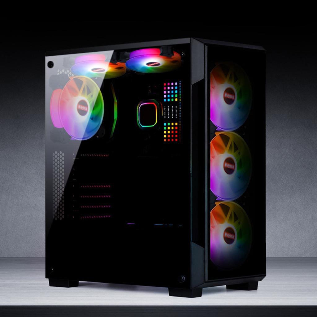 12cm LED RGB PC Case Cooling Fan Easy to Install High-speed Rainbow 01