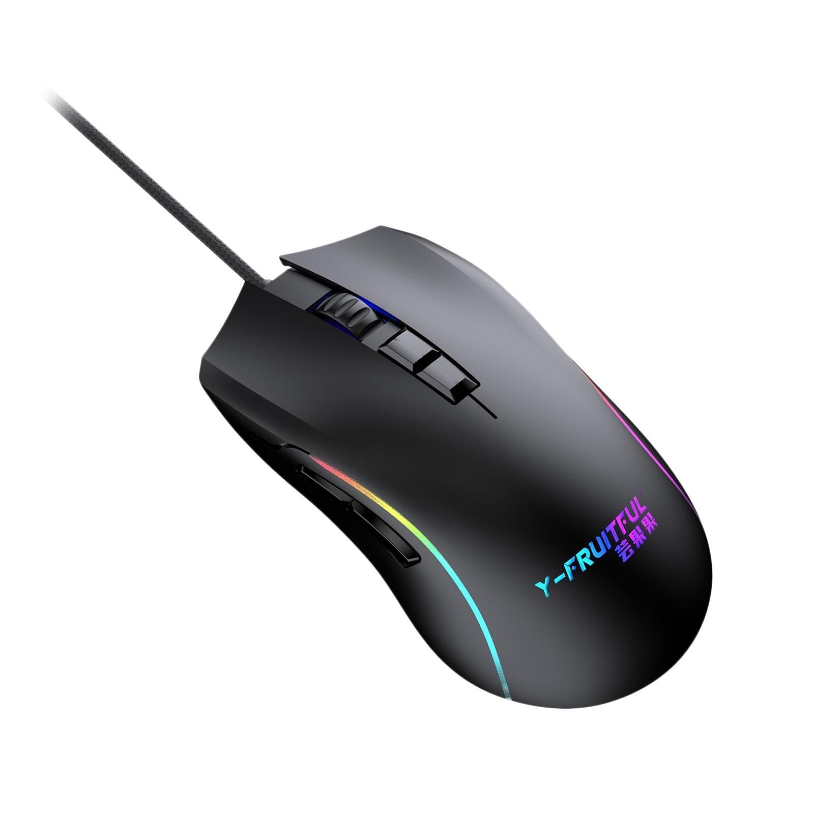 7 Button Wired Gaming Mouse Comfortable 7200DPI Ergonomic Mice RGB Backlit