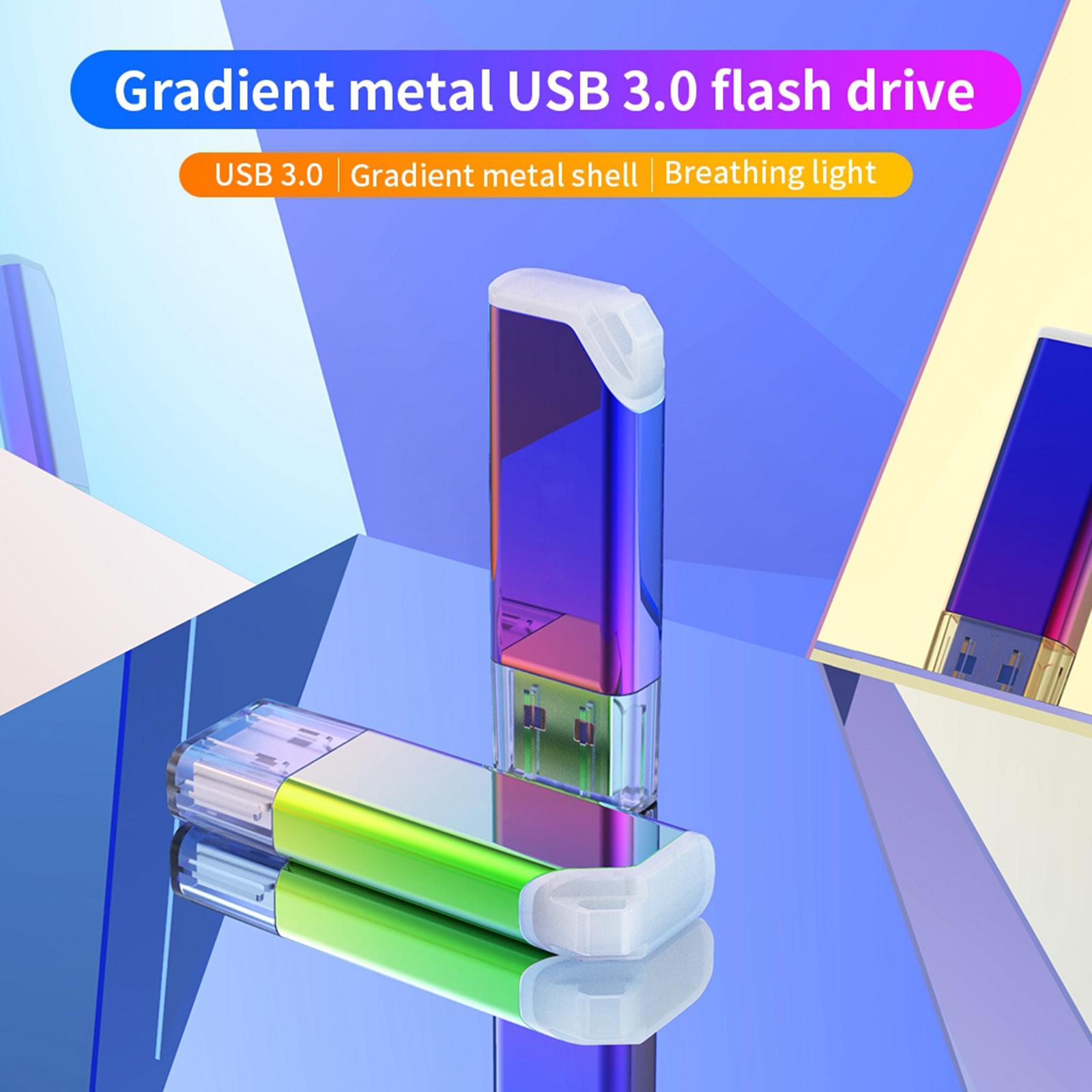 Portable USB Flash Drive USB3.0 Metal USB Memory Stick Gradient Purple 64GB