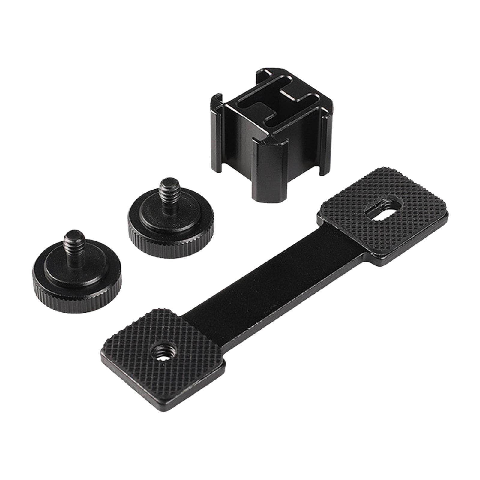 Triple Cold Shoe Mount Plate Microphone Stand Extension Bracket 110x30mm