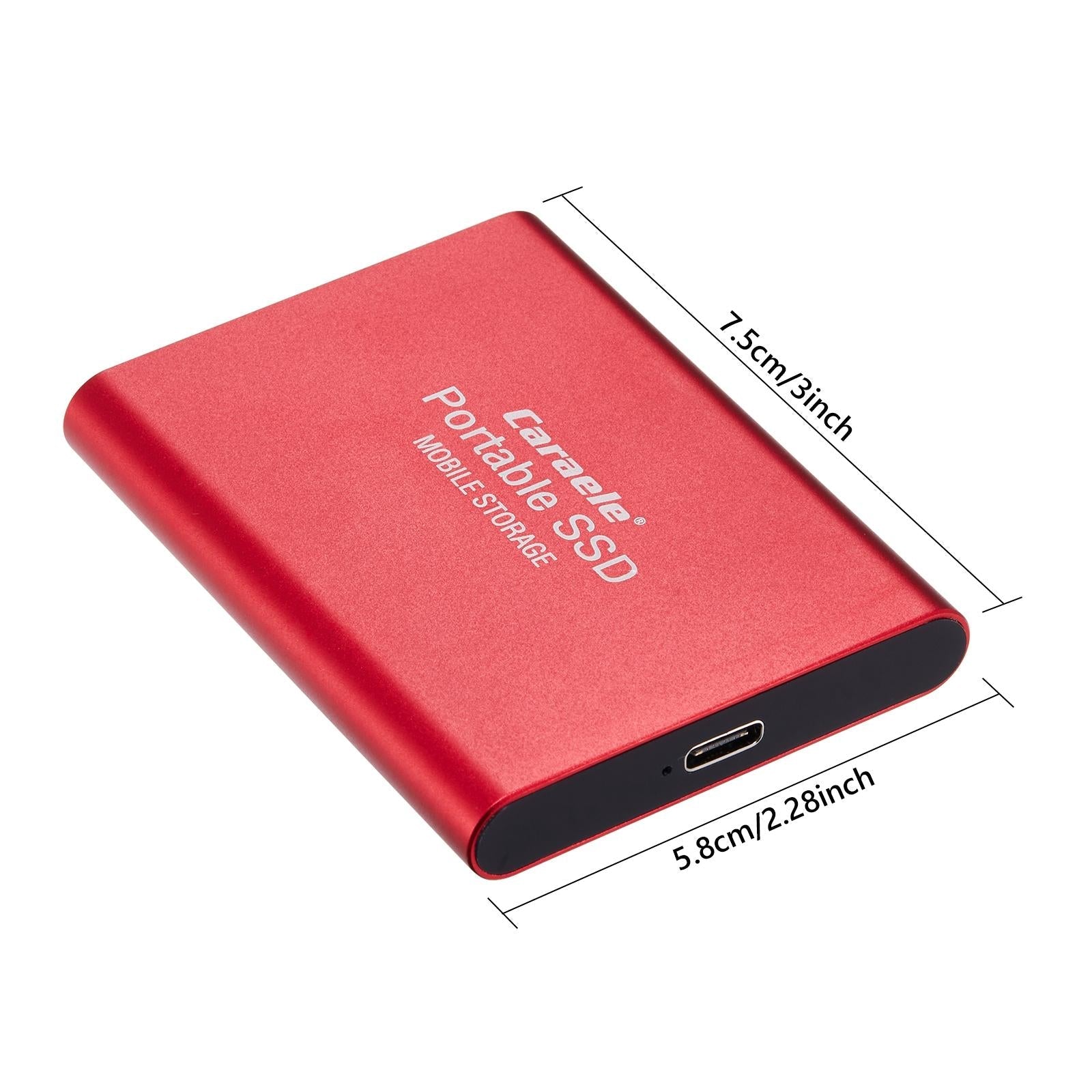 USB 3.1 Solid State Drive External Hard Drive SSD Compatible for Desktop PS4 red