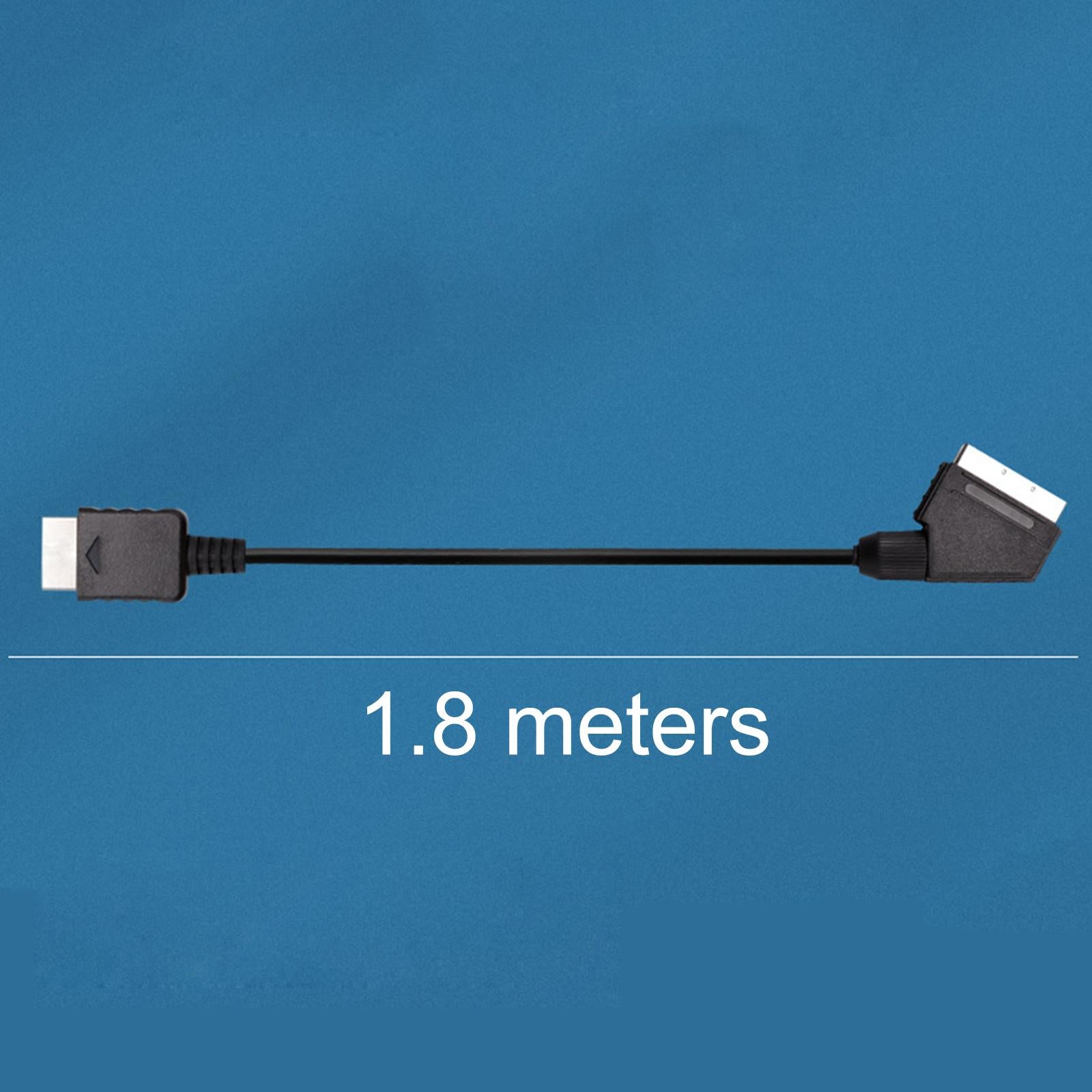 1.8m RGB Cable TV AV Replaces for PS2 3 Line Console Only supports PAL