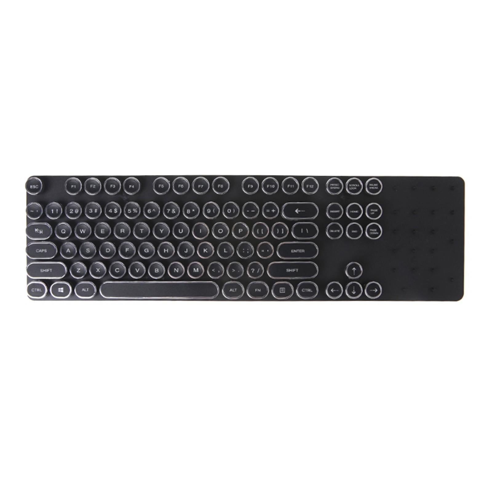 Round Keycaps Double Shot PBT Gaming Keyboard Retro  black