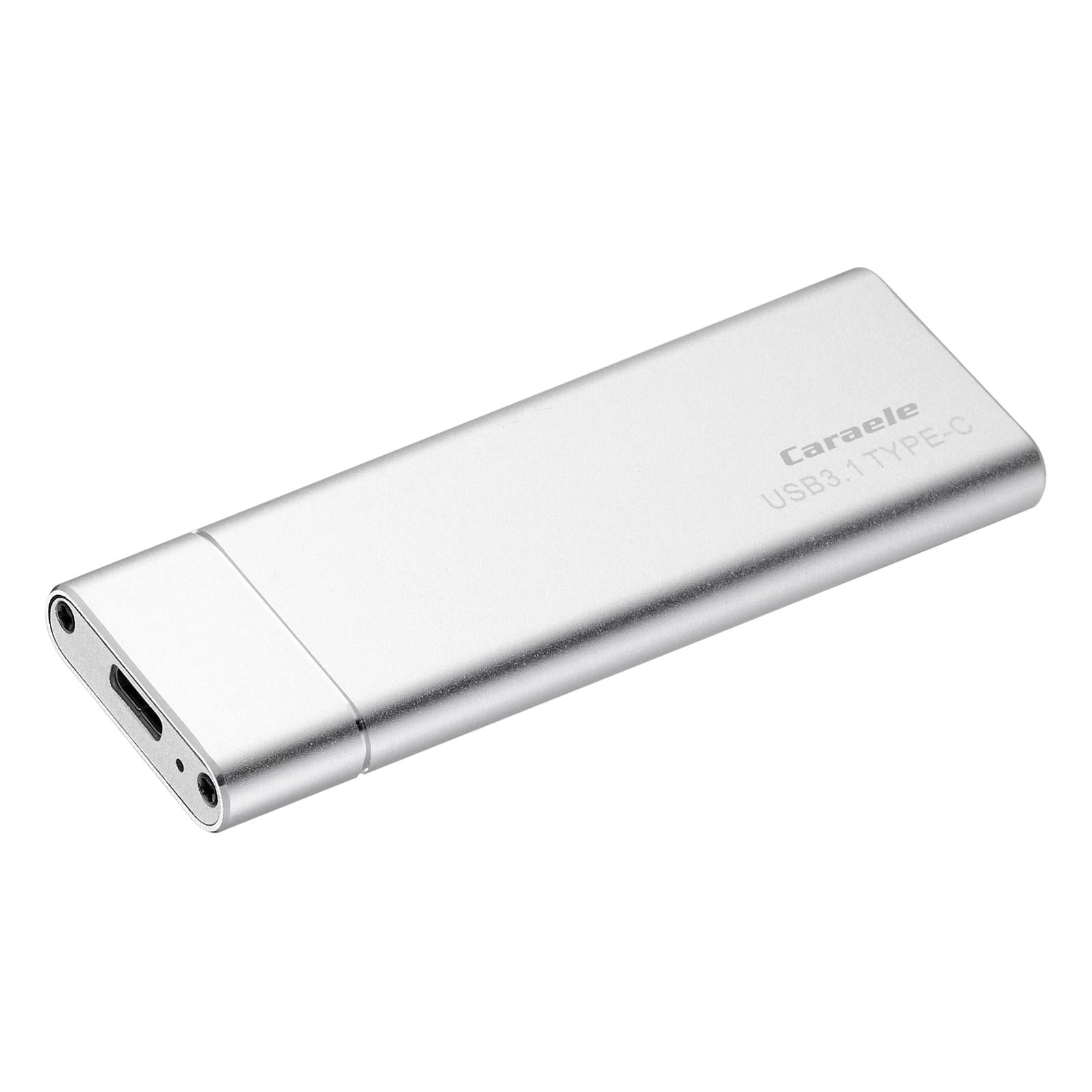 Portable 2TB External SSD Solid State Drive Typc C USB3.1 Compact Silver