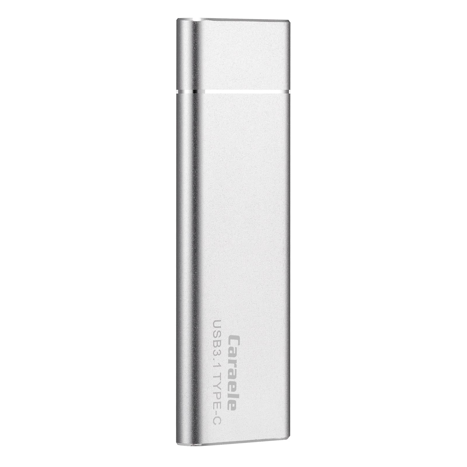 Portable 2TB External SSD Solid State Drive Typc C USB3.1 Compact Silver