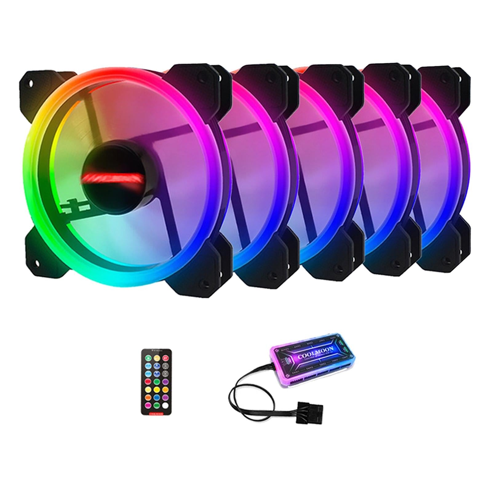 12cm RGB Computer Case Cooling Fan with Controller Remote 5 fan controller A