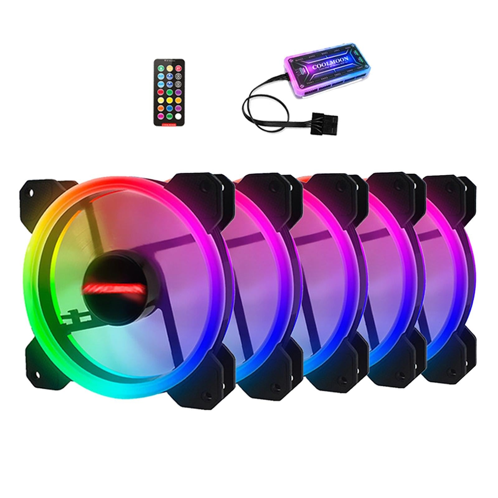 12cm RGB Computer Case Cooling Fan with Controller Remote 5 fan controller A