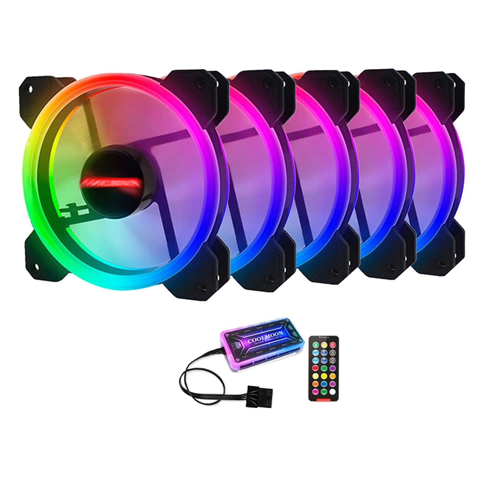 12cm RGB Computer Case Cooling Fan with Controller Remote 5 fan controller A