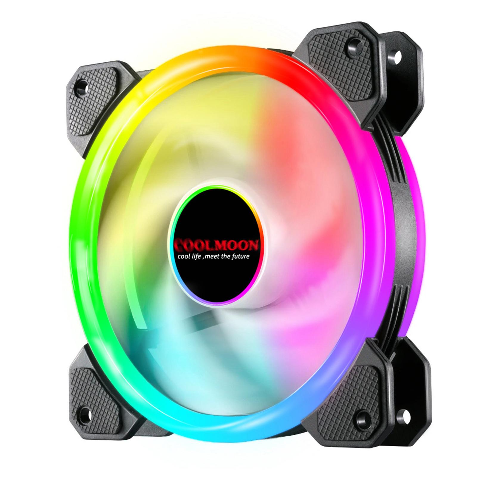 12cm RGB Computer Case Cooling Fan with Controller Remote 3 fan controller B