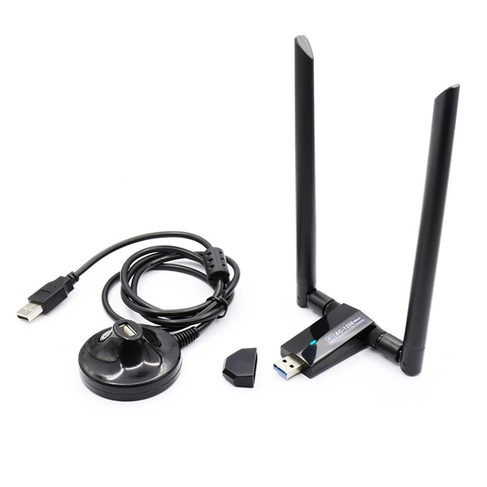 USB 3.0 1200Mbps Long Range AC1200 2.4G/5G Wireless WiFi Adapter w/Antenna