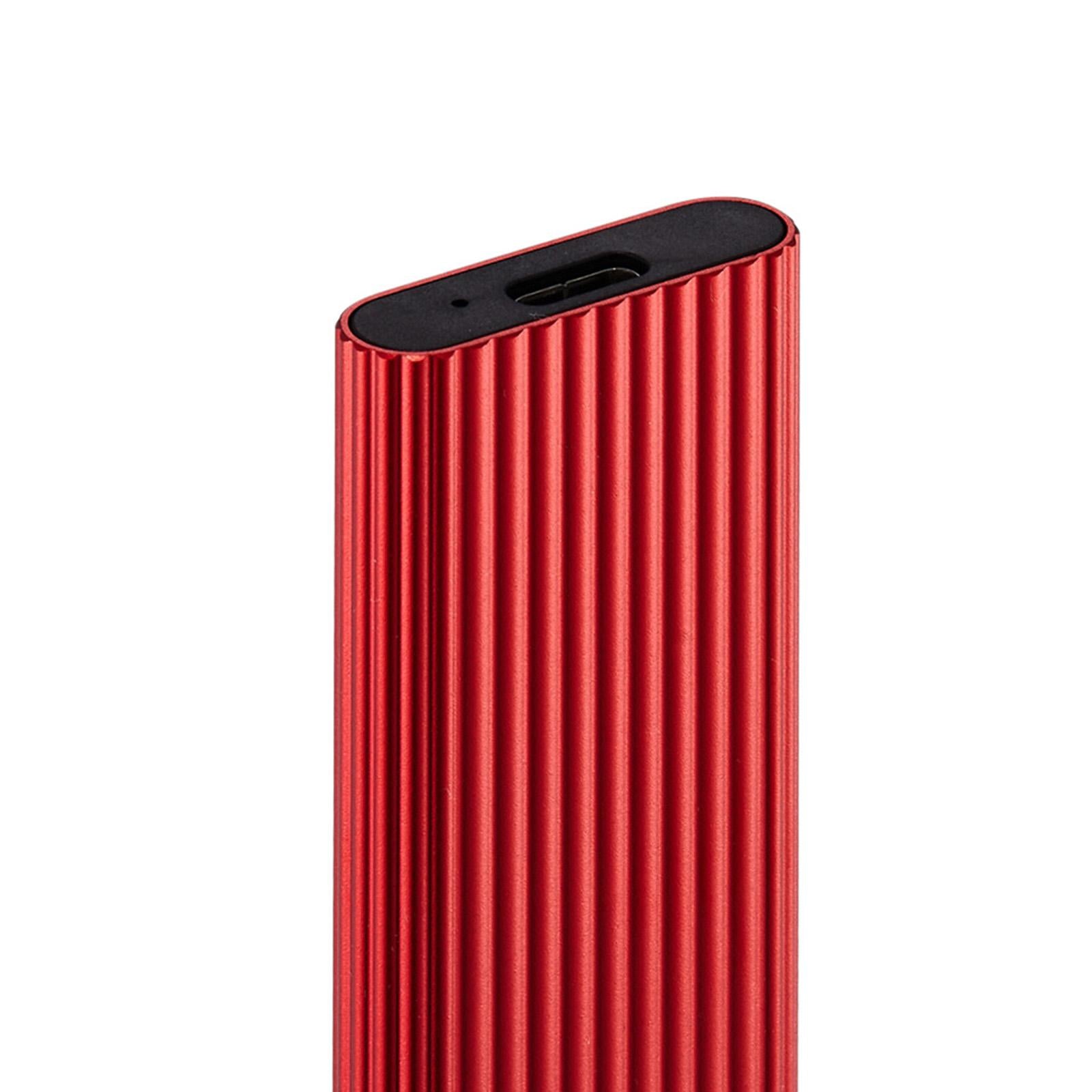 USB 3.0 2TB SSD External Portable USB 3.1 Gen-1 USB-C Compatible red