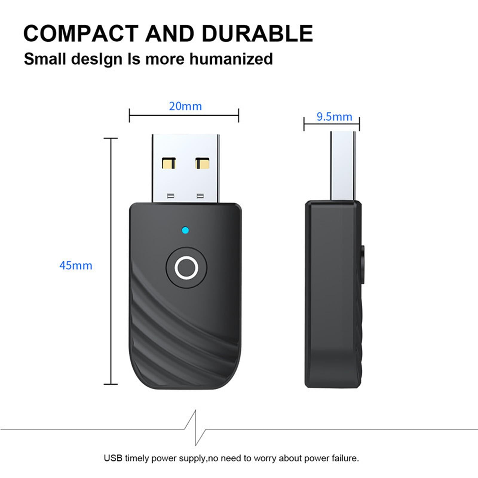 USB Bluetooth 5.0 Transmitter and Receiver Audio Low Latency For TV Car