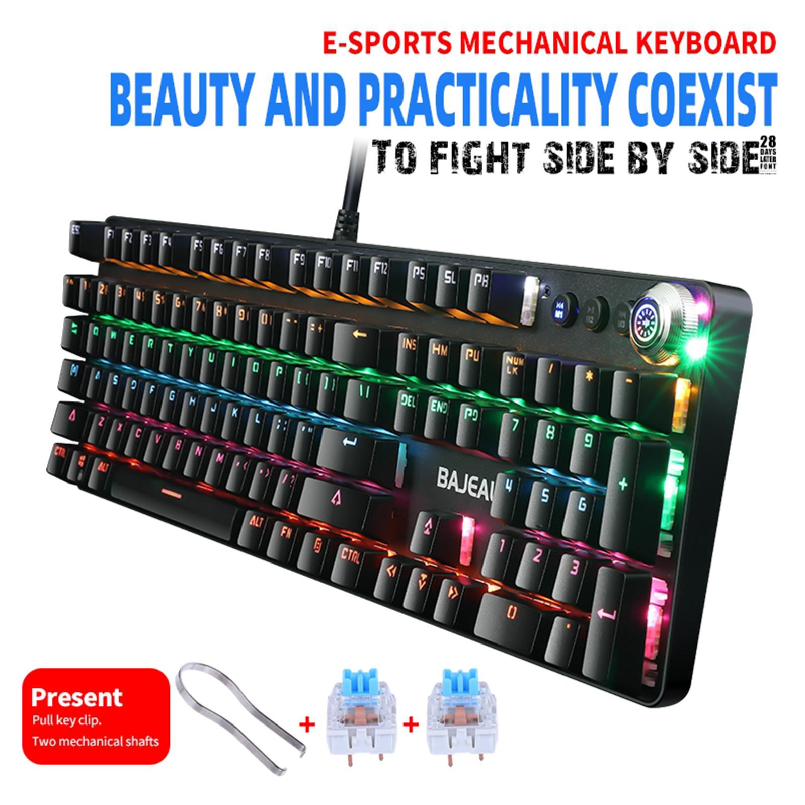 USB Wired Gaming Keyboard Water-Resistant for Windows Gamer Desktop Computer