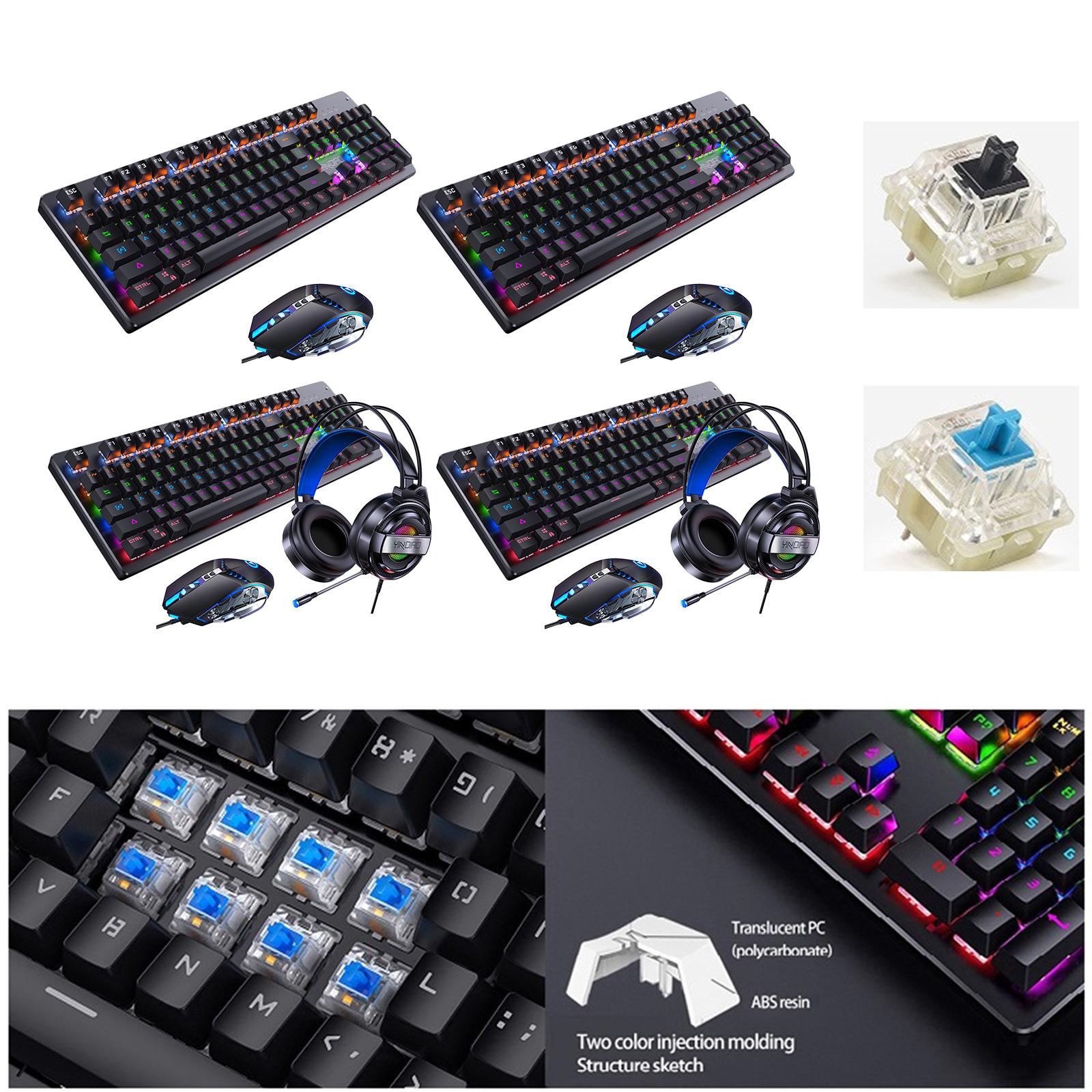 Wired Gaming Keyboard and Mouse Combo 104 Keys  Set A Blue switch