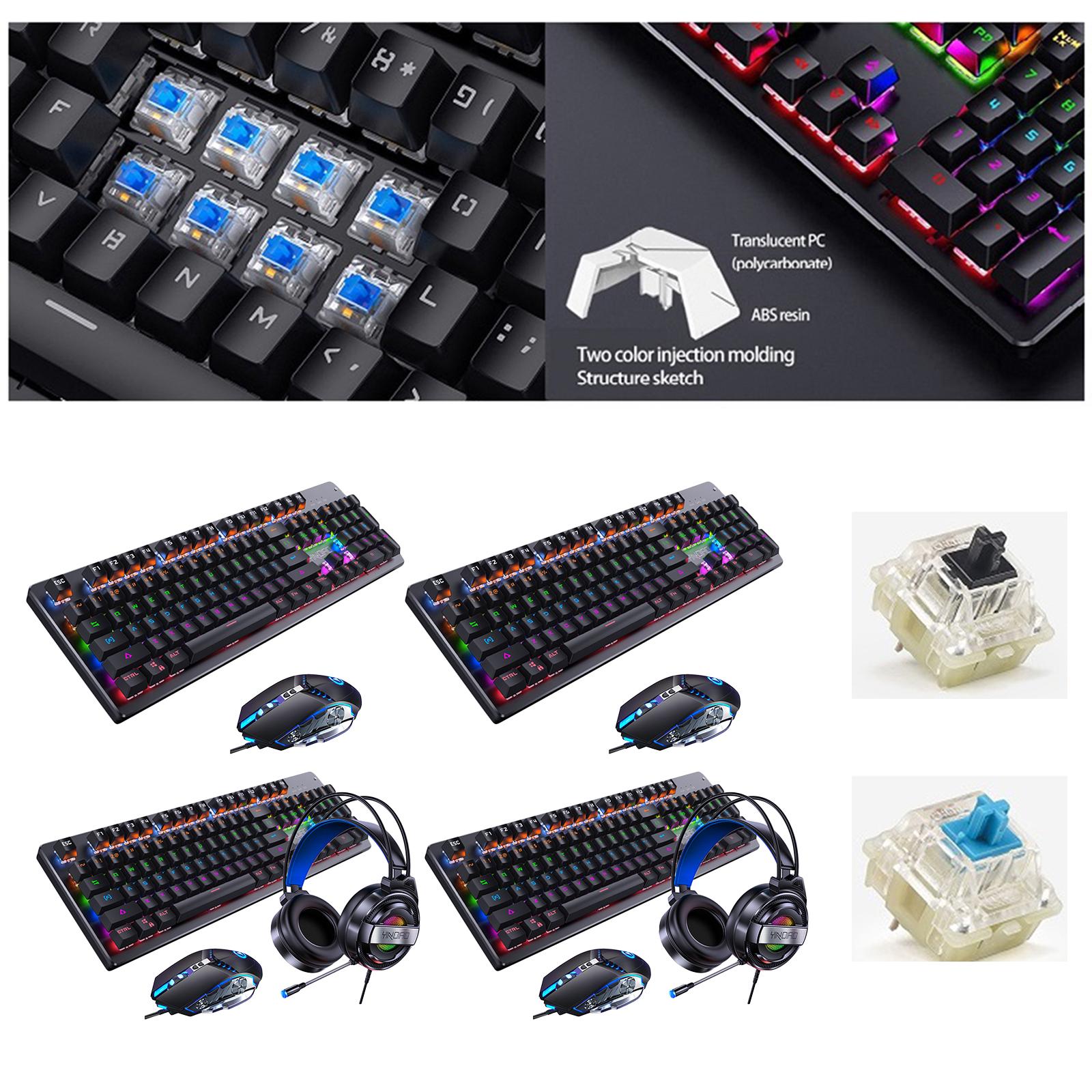 Wired Gaming Keyboard and Mouse Combo 104 Keys  Set A Blue switch