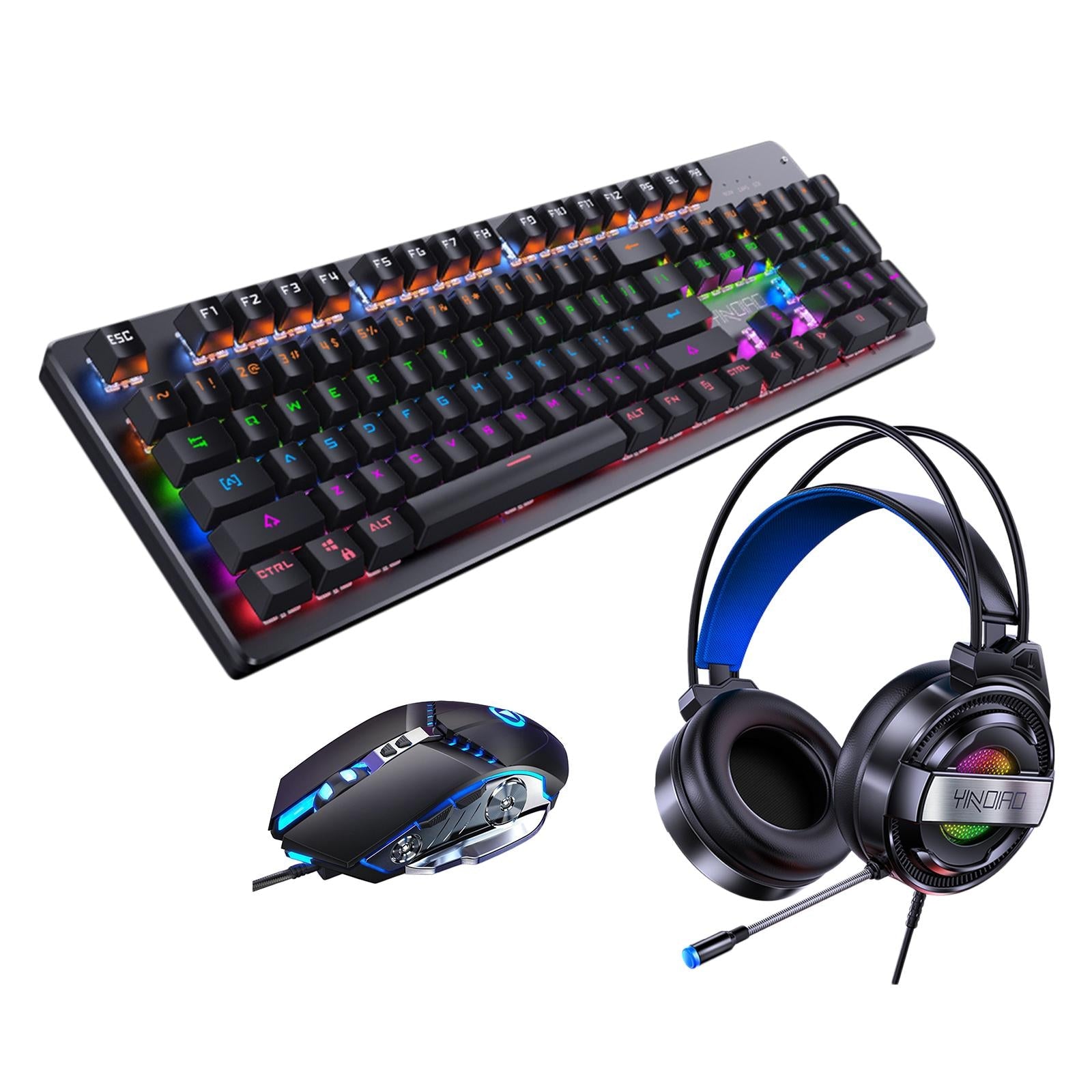 Wired Gaming Keyboard and Mouse Combo 104 Keys  Set C Blue switch