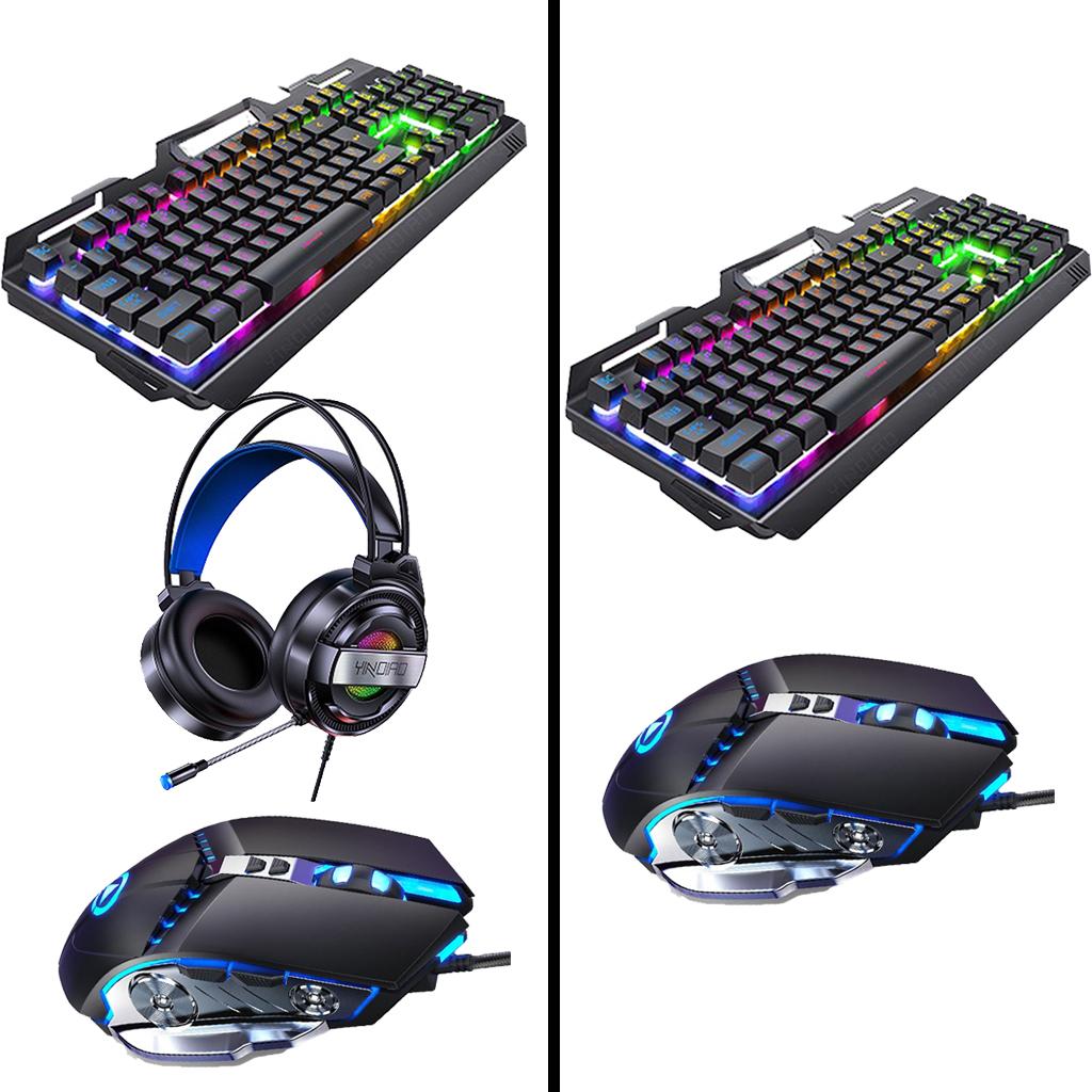 Wired Gaming Keyboard and Mouse Combo 3200 DPI for Windows PC Gamers Set A