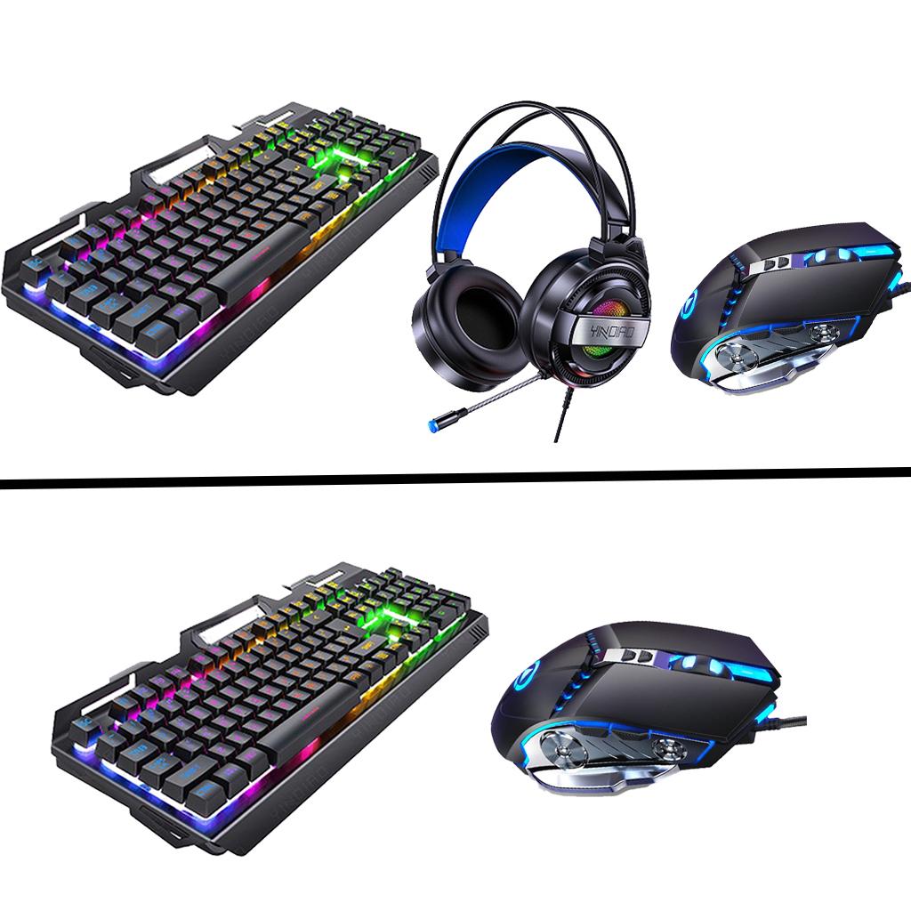 Wired Gaming Keyboard and Mouse Combo 3200 DPI for Windows PC Gamers Set A