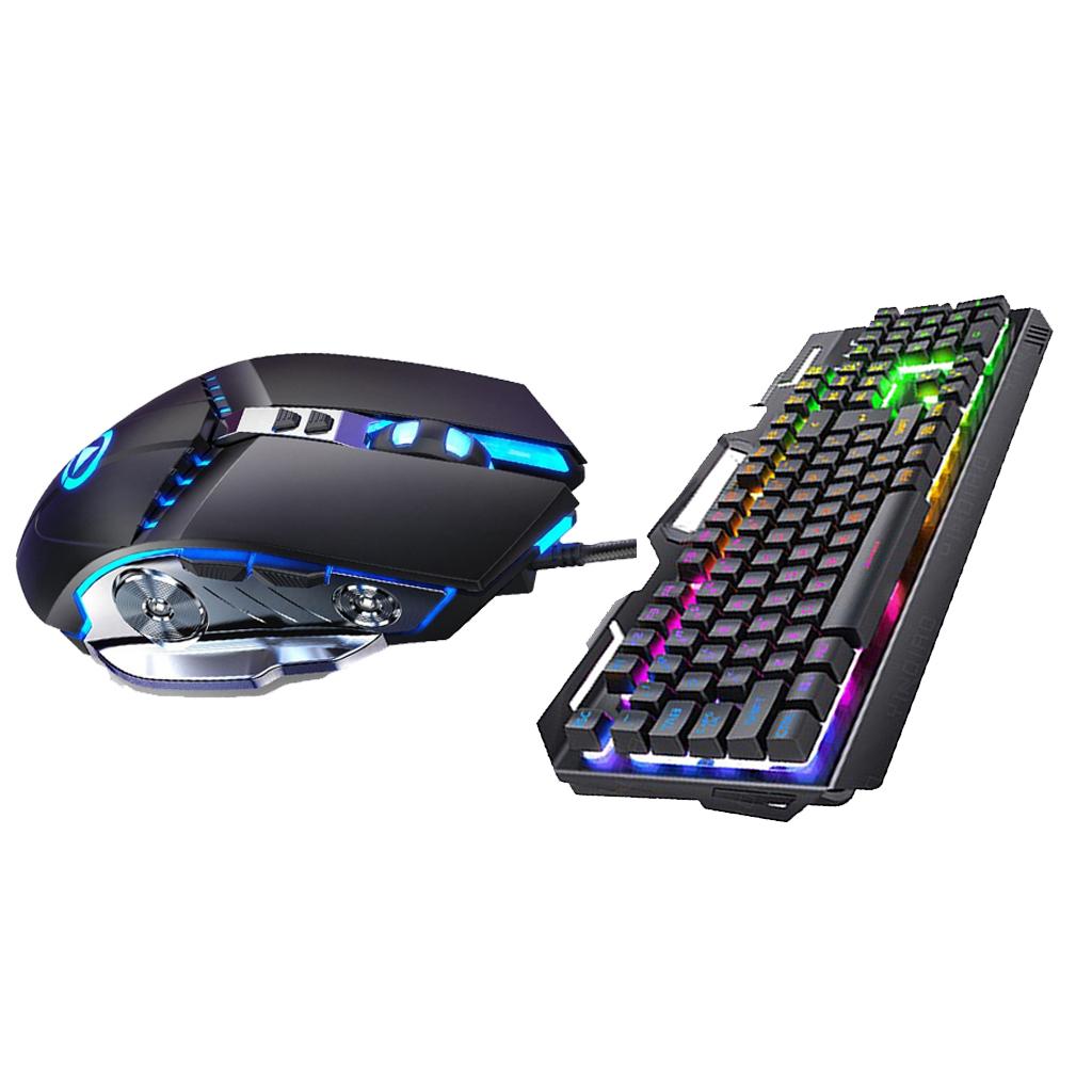 Wired Gaming Keyboard and Mouse Combo 3200 DPI for Windows PC Gamers Set B