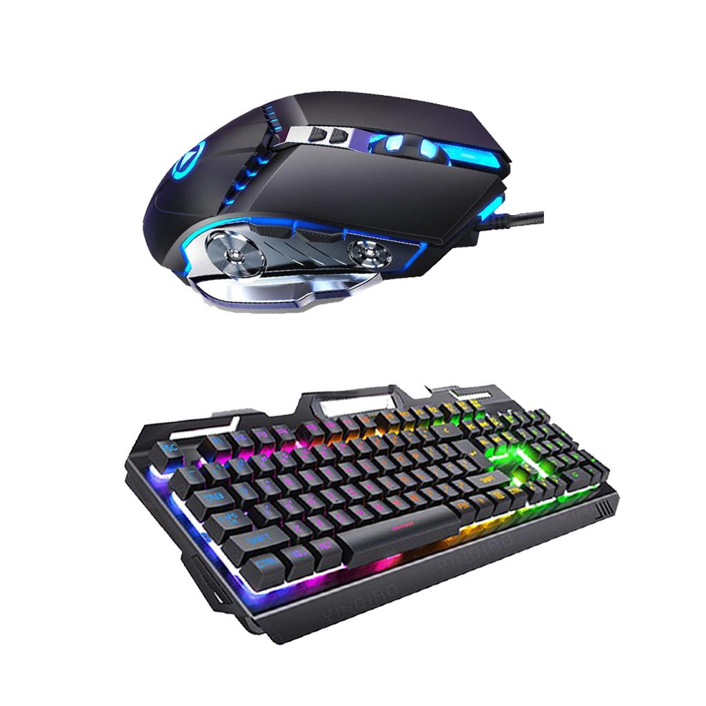 Wired Gaming Keyboard and Mouse Combo 3200 DPI for Windows PC Gamers Set B