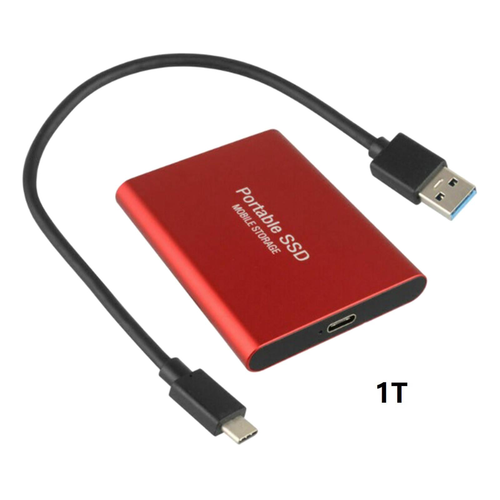 USB 3.0 USB 3.1 Gen-1 1TB SSD External Portable Solid State Drive red 1TB