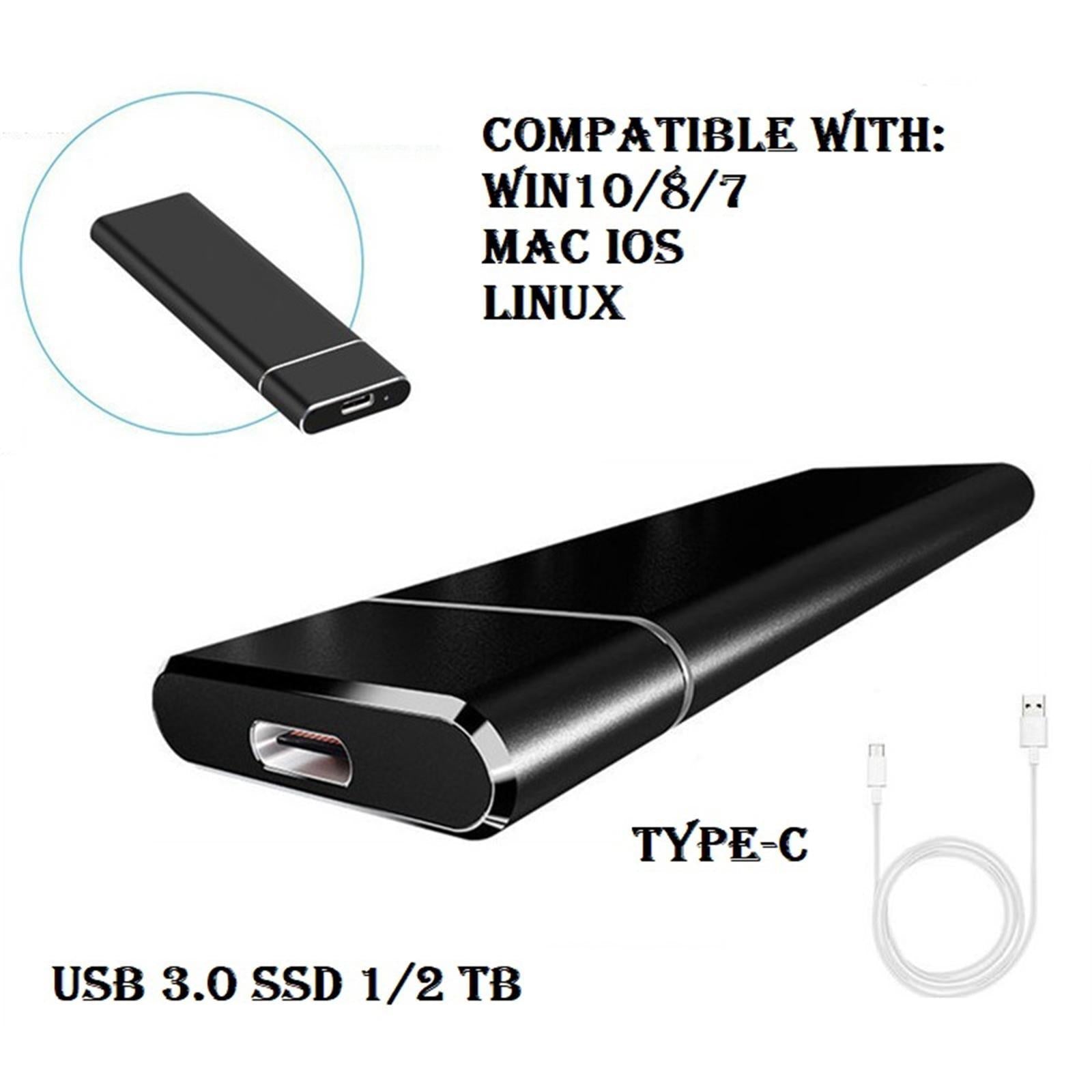 Type-C 1TB M.2 NGFF SSD Portable External Solid State Drive  black