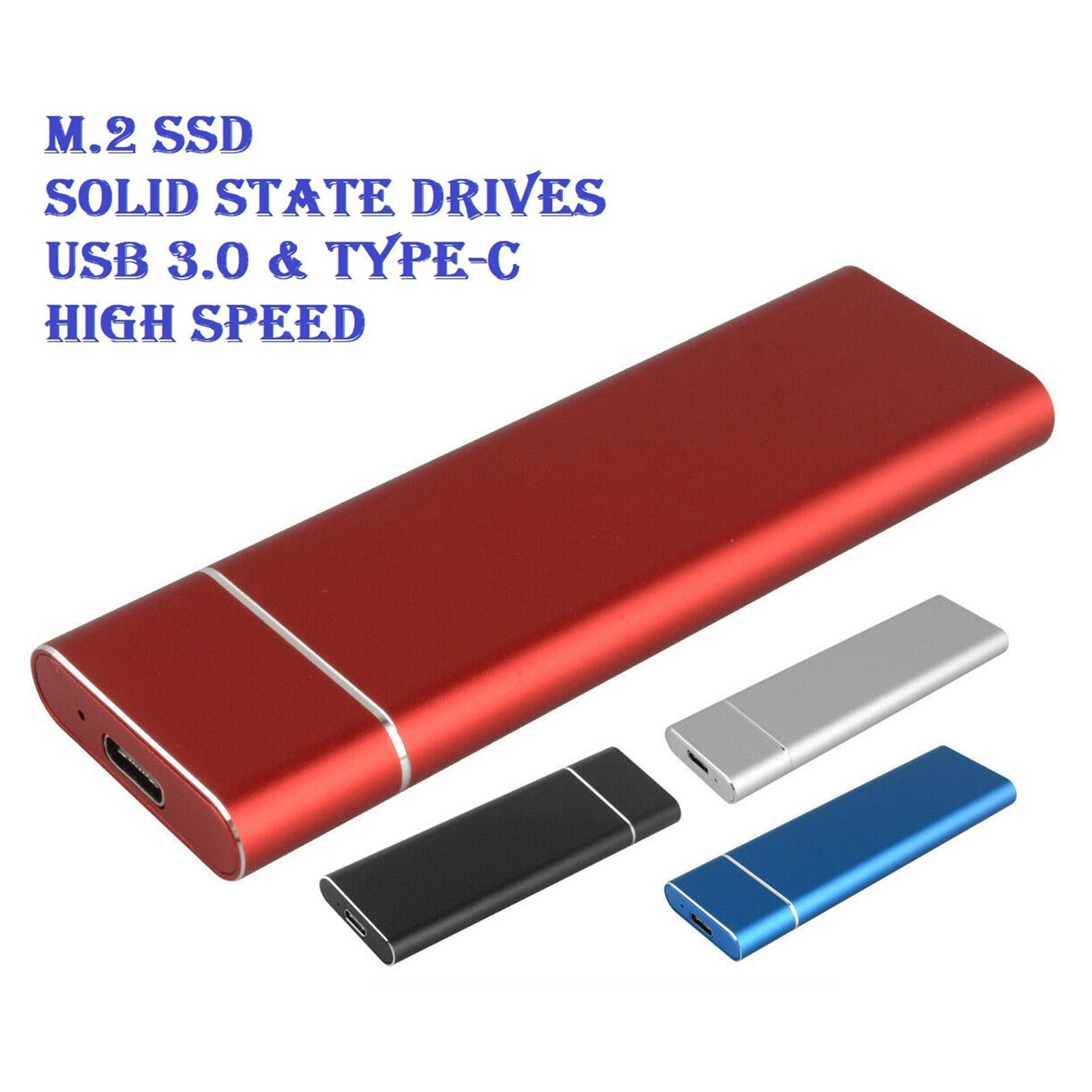 Type-C 1TB M.2 NGFF SSD Portable External Solid State Drive  red