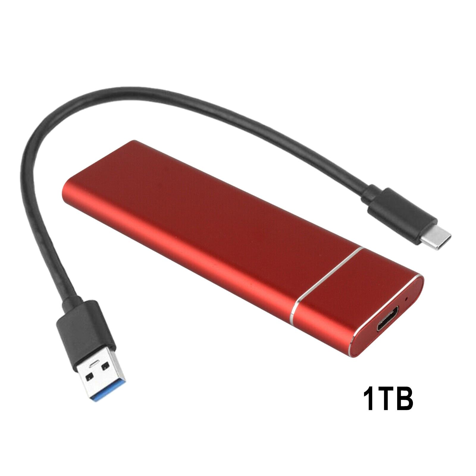 Type-C 1TB M.2 NGFF SSD Portable External Solid State Drive  red