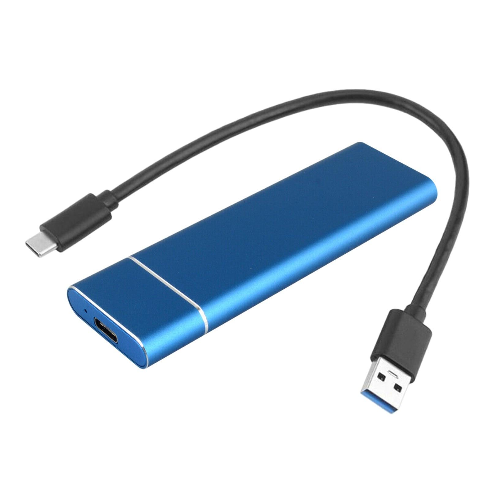 USB-C 2TB M.2 NGFF SSD USB 3.1 Gen 1 6Gbps External Solid State Drive blue